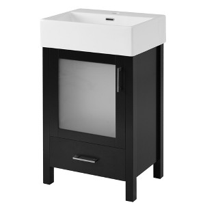 Dexmalle Modern Black 20-Inch Small bathroom vanity with Storage - 1 of 4