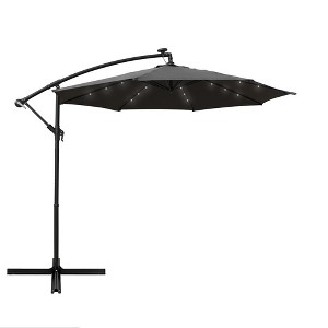 LeisureMod Willry Modern Outdoor 10FT Offset Cantilever Hanging Patio Umbrella With Solar Powered LED - 1 of 4