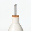 Ceramic Vinegar Pour Bottle Cream - Figmint™: Stoneware Oil Dispenser, Stainless Steel & Wood Lid, 18.7oz Capacity - 3 of 3