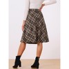 INSPIRE CHIC Women's Tartan Plaid High Waist Belted Vintage A-Line Midi Skirt - 4 of 4