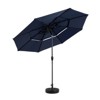 VisioGear Patio Umbrellas, Outdoor Umbrella with Auto-tilt, 3-Tier Market Umbrella with 8 Ribs, Blue, 115.75"*98.43"*115.75" - 4 of 4