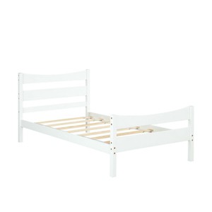 Costway Twin Size Platform Bed Frame Foundation w/Headboard &Wood Slat Support - 1 of 4