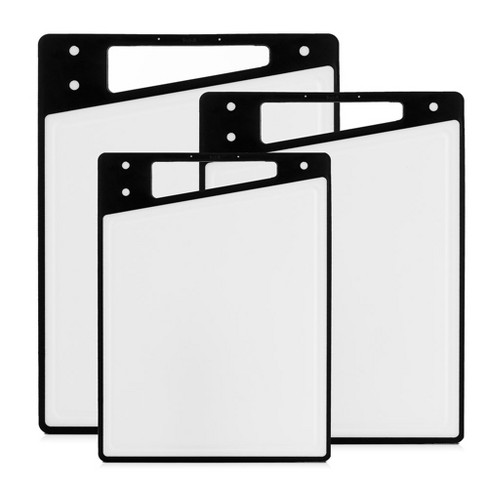 Joyjolt Cutting Board Set-cutting Boards For Kitchen-non Slip Large & Small  Chopping Boards; Meat Cutting Board With Juice Groove-white & Black : Target