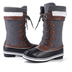Women's Snow Boots, Women Waterproof Mid Calf, Anti-slip Outdoor Warm Duck Boot for Winter - 1 of 4