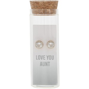 Pavilion Gift Company - Love You Aunt - 14K Gold Plated Earring in a Bottle - Earrings - 1 of 4