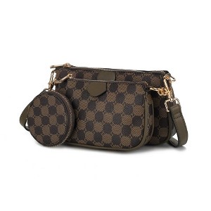MKF Collection Evanna Women’s Vegan Leather Crossbody Shoulder Bag by Mia K- Olive - 1 of 4