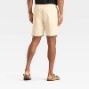Men's 7" Linen Pull-On Shorts - Goodfellow & Co™ Beige - 2 of 3