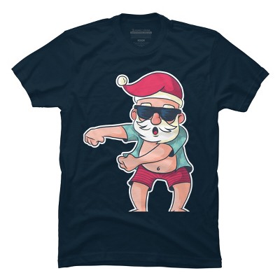 Men's Design By Humans Funny Christmas Flossing Santa By rasok T-Shirt