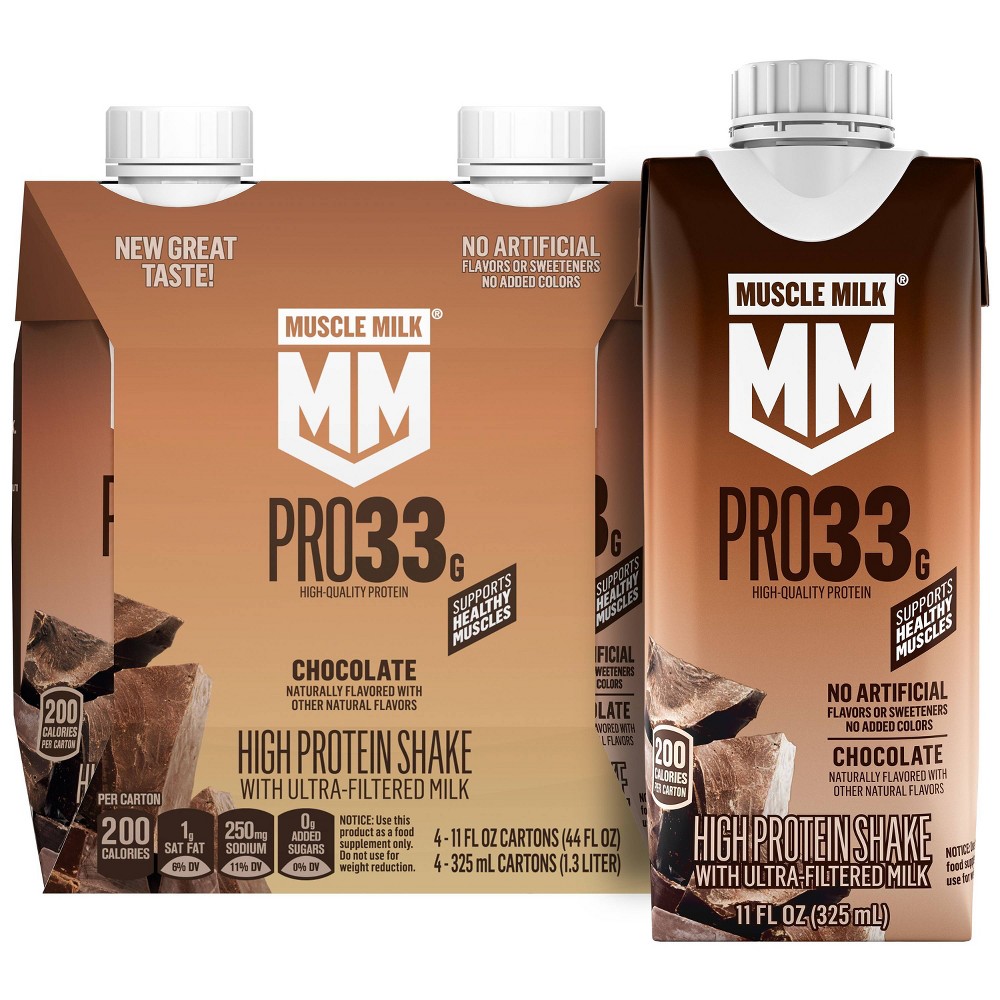 Muscle Milk Pro Chocolate 33g Protein Shake - 4pk/12oz