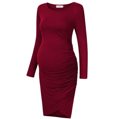 Maternity Dresses Casual Ruched Irregular Bodycon Mini Dress