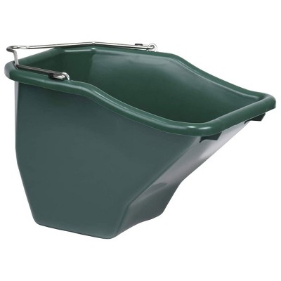 Little Giant 20-Quart Durable Plastic Flat Back Livestock Feed Bucket, Green