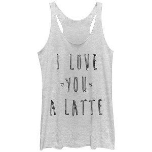 Women's CHIN UP I Love You a Latte Racerback Tank Top - 1 of 3