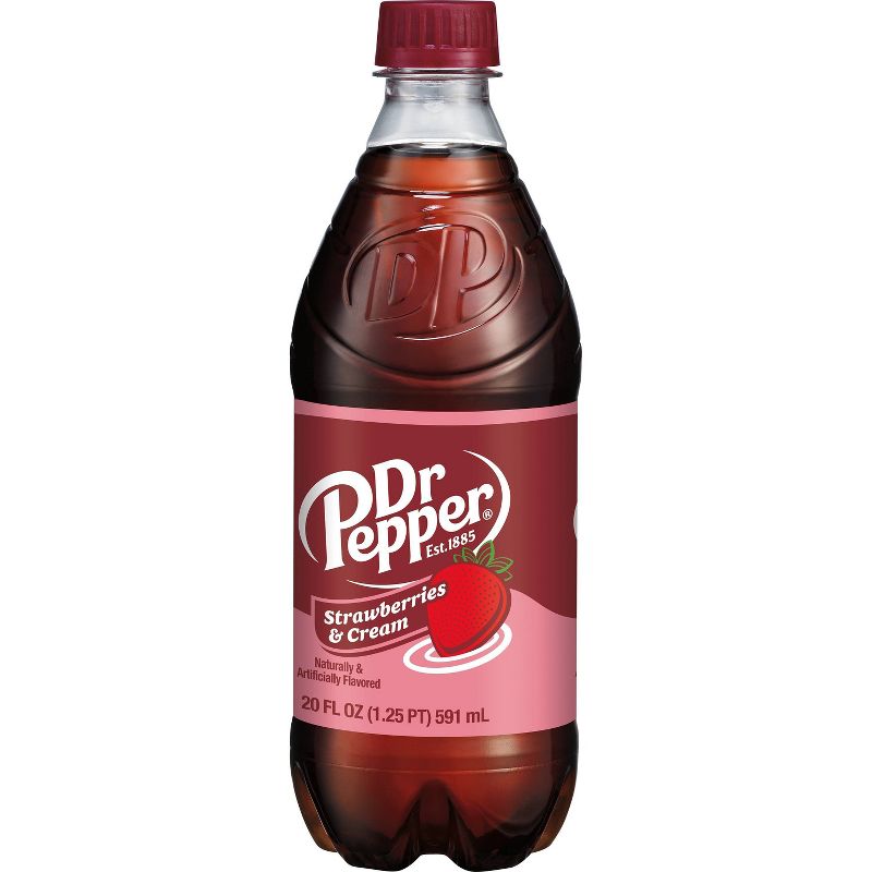 Dr Pepper Strawberries &#38; Cream Soda - 20 fl oz Bottle, 2 of 9