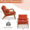 Karl Home Mid Century Solid Wood Accent Chair Upholstered Armchair with an Extra Pillow - 2 of 4
