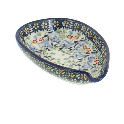 Blue Rose Polish Pottery Periwinkle Small Spoon Rest