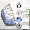 CAVINAS PE Egg Outdoor Swing Chair with Cushion and Headrest Pillow,Rattan Porch Swing for Bedroom,Garden,Courtyard,Blue - 4 of 4