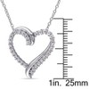 EVERLY JEWELRY | Sterling Silver Created White Sapphire Crossover Heart Pendant with Chain, 18 inc - 2 of 4