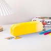 INFURNIC Pencil Cases Kids Large Capacity Waterproof Zipper Pouch Extra Big Pencil Bag for School Supplies Art Tools, Yellow, 8.3"*2.8"*0.5" - 3 of 4
