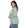 White Mark Plus Size Paisley Button Front Tunic Top - 2 of 4