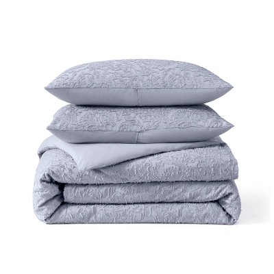 Lilac Cotton Full Queen Floral Comforter Set