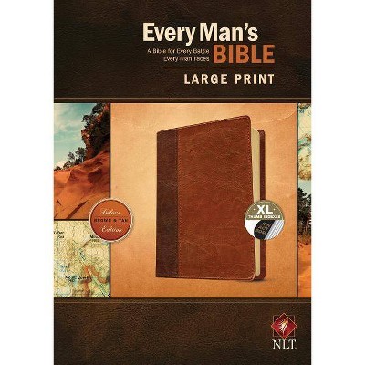 Every Man's Bible NLT, Large Print, Tutone - (Leather Bound)