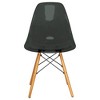 LeisureMod Cresco (Set of 2) Mid-Century Modern Acrylic Dining Chairs with Wooden Dowel Eiffel Legs – Kitchen & Dining Room Chairs - 3 of 4