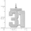 Black Bow Jewelry Sterling Silver, Jersey Collection, Large Number 31 Pendant - 2 of 4