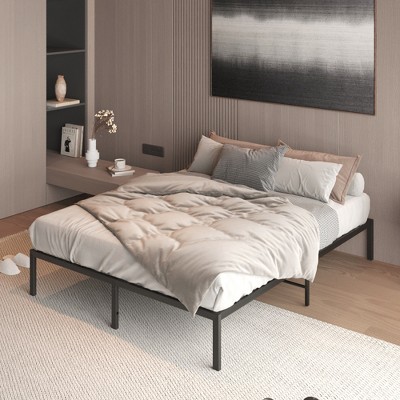 KTMBDW 13 Inch Bed Frame - Sturdy Metal Platform, No Box Spring Needed, Easy Assembly, Strong Bearing Capacity, Under Bed Storage, Black