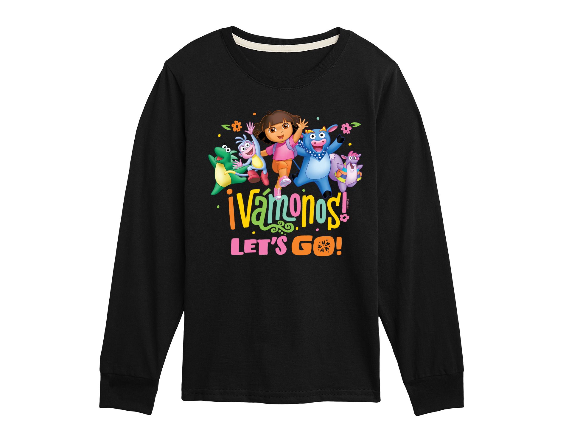 Boys' Dora the Explorer Vamonos Lets Go Long Sleeve Graphic T-Shirt - Black - 2T