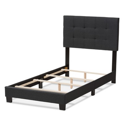 Brookfield Twin Charcoal Gray Tufted Upholstered Bed