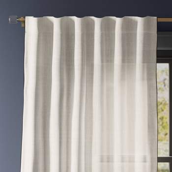 Light Filtering Marrow Edge Curtain Panel Ivory - Threshold™