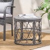 Coolbibila Outdoor Patio Natural Rattan Side Table,Bohemian Style Round Coffee Table,Polyethylene Rattan Woven Patio Coffee Table - 2 of 4