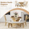 YOOCOZZ 5-Piece Rustic Round Dining Set with 3 Upholstered Chairs & Curved Bench - Natural - 2 of 4