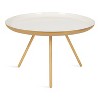 Kate and Laurel Laranya Round Metal Coffee Table, 25" Diameter, White and Gold - 3 of 4