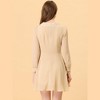 INSPIRE CHIC Women's Peter Pan Collar Crochet Trim Long Sleeve Swiss Dots Retro Mini Dress - 4 of 4