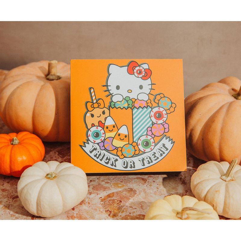 Silver Buffalo Sanrio Hello Kitty "Trick Or Treat" Wooden Box Sign | 6 x 6 Inches, 2 of 8