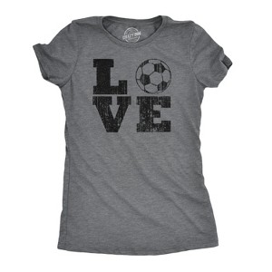 Womens Love Soccer T shirt Cute Gift for Mom Funny Vintage Graphic Cool Ladies - Crazy Dog Women's T Shirt - 1 of 4