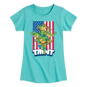 Girls' - Teenage Mutant Ninja Turtles - USA Turtles Fitted Short Sleeve Graphic T-Shirt - 1 of 4