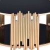 37" Tanquin Coffee Table Black Glass and Gold Finish - Acme Furniture: Metal Pedestal Base, Shelving, No Assembly Required - 4 of 4