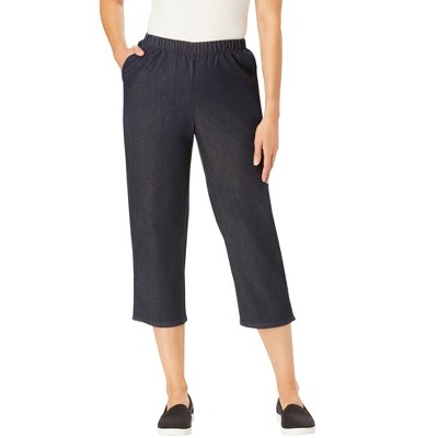 Woman Within Plus Size Petite Capri Fineline Denim Jean