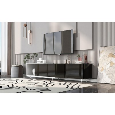 NicBex TV Stand for 80 Inch TV,TV Entertainment Center with Open Storage Compartments,TV Console Table for Living Room