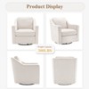 Lirago Beige 360 degrees Swivel Accent Chair Upholstered Fabric Leisure Armchair with Lumbar Pillow for Living Room 30.00 inch x34.20 inch x32.30 inch - 4 of 4