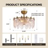 Ludomide 20" Mid Century Gold Crystal Chandelier Ceiling Fan with Light and Remote Control, Caged Chandelier Fandelier for Bedroom - 3 of 4