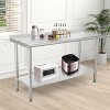 Commercial Stainless Steel Table for Prep & Work, 60 x 24 in Kitchen Food Prep Table with Adjustable Under Shelf and Hooks, for Warehouse,Garage - 2 of 4