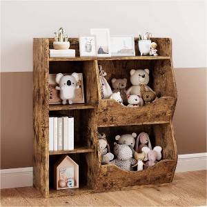 5-Cubby Kids Bookshelf and Bookcase for Storage Books and Toys - 1 of 4