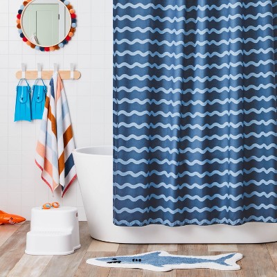 Navy Blue Shower Curtain Target, Blue Zig Zag Shower Curtains