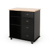 4 Storage Drawers Kitchen Island Utility Storage Cart with wheels-Christopher Knight Home - 3 of 4