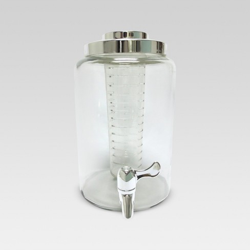 Kook Glass Beverage Dispenser, 1 Gallon, Silver : Target