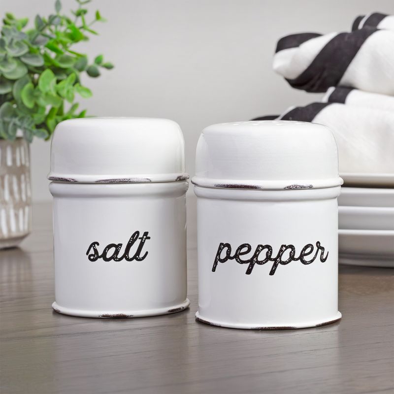 AuldHome Design Salt and Pepper Shaker Set; Modern Farmhouse Retro Style Shaker Set, 2 of 9