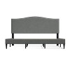 Glenwillow Home Kameli Upholstered Platform Bed, Nailhead Trim Camelback, Mattress Foundation, No Box Spring Needed, Stone, California King - 3 of 4